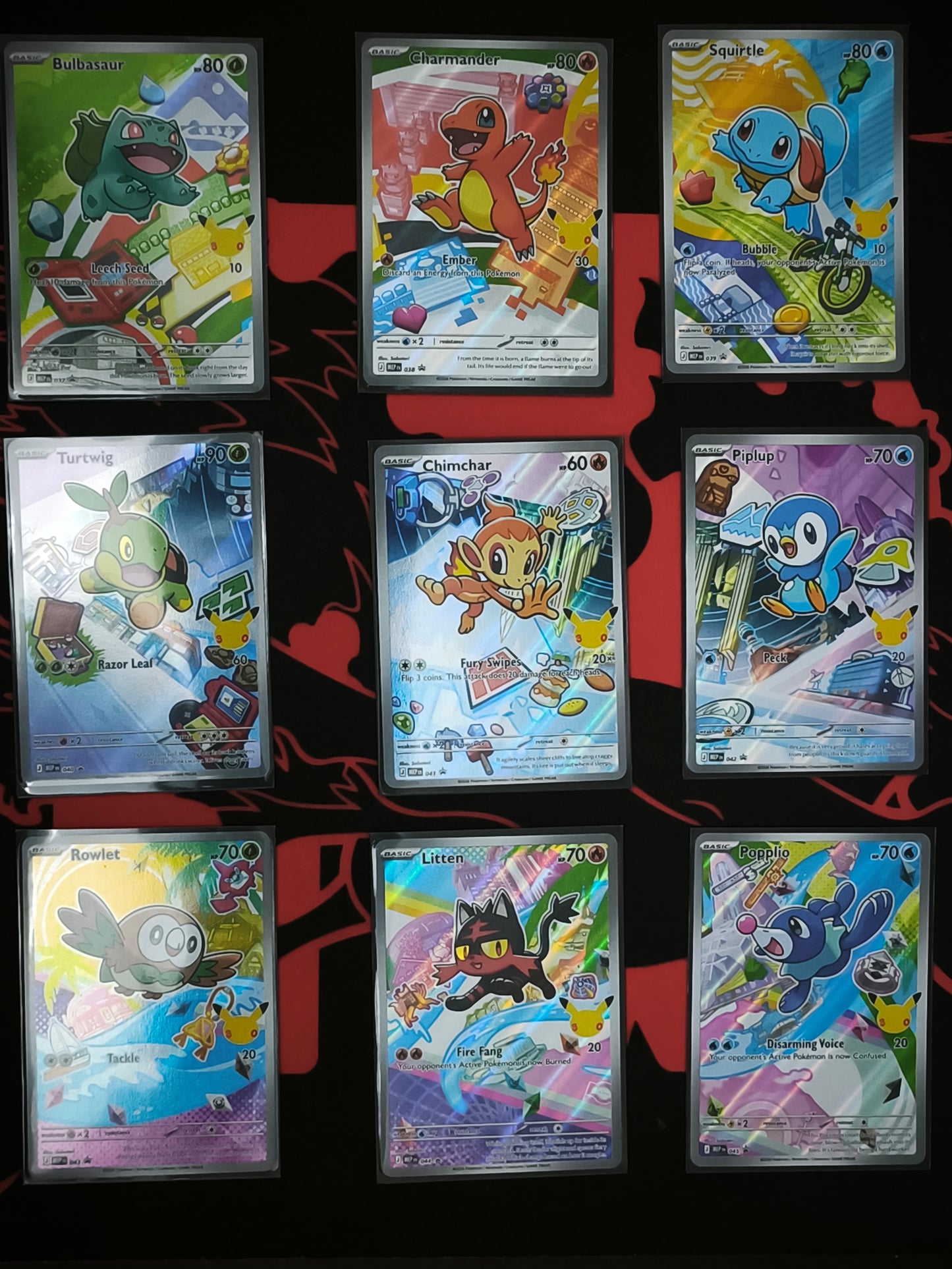 Set 9 Cartas Promos First Partner Serie 1 - 30 Aniversario Pokémon
